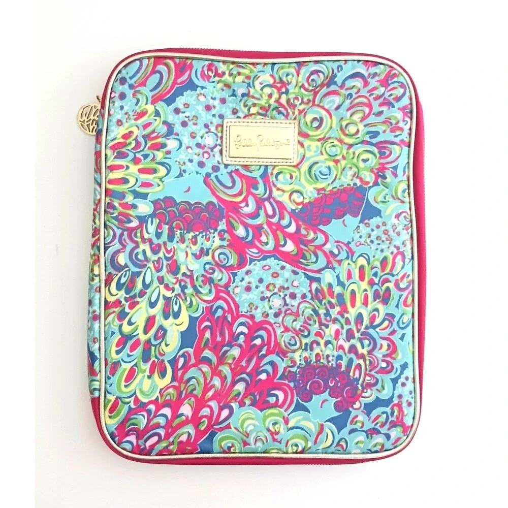 Lilly Pulitzer Folio/Tablet Sleeve Lilly's Lagoon Neoprene Zip Around 13x10